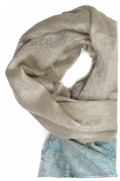 Jacquard Frontiere Capri Taupe Cashmere Scarf