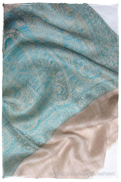 Jacquard Frontiere Capri Taupe Cashmere Scarf