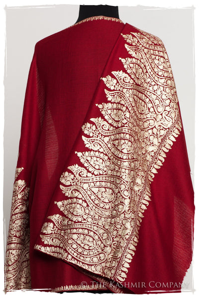 The Sophistiqué Argent Bordeaux Grâce Paisley Shawl