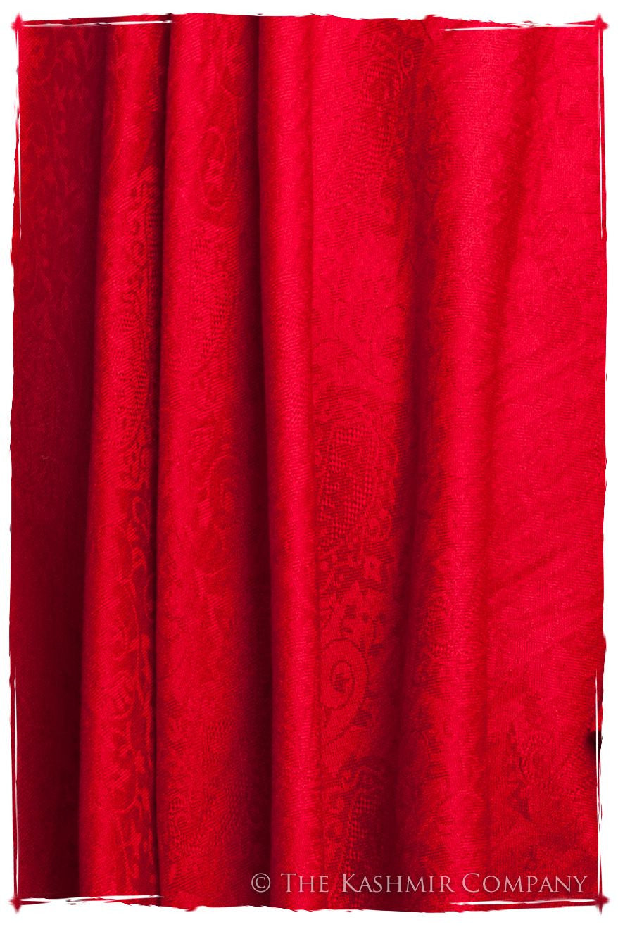 Bittersweet Rouge Jacquard Paisley Silk Scarf / Shawl