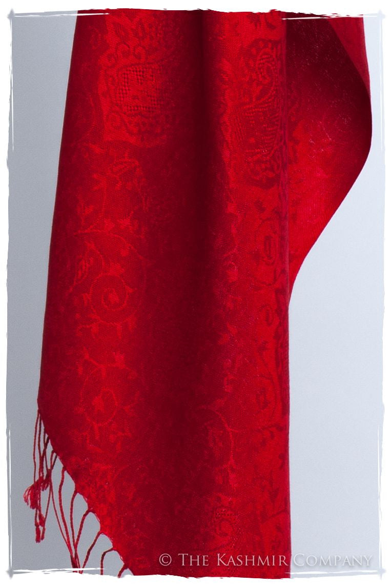 Bittersweet Rouge Jacquard Paisley Silk Scarf / Shawl