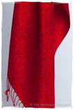 Bittersweet Rouge Jacquard Paisley Silk Scarf / Shawl