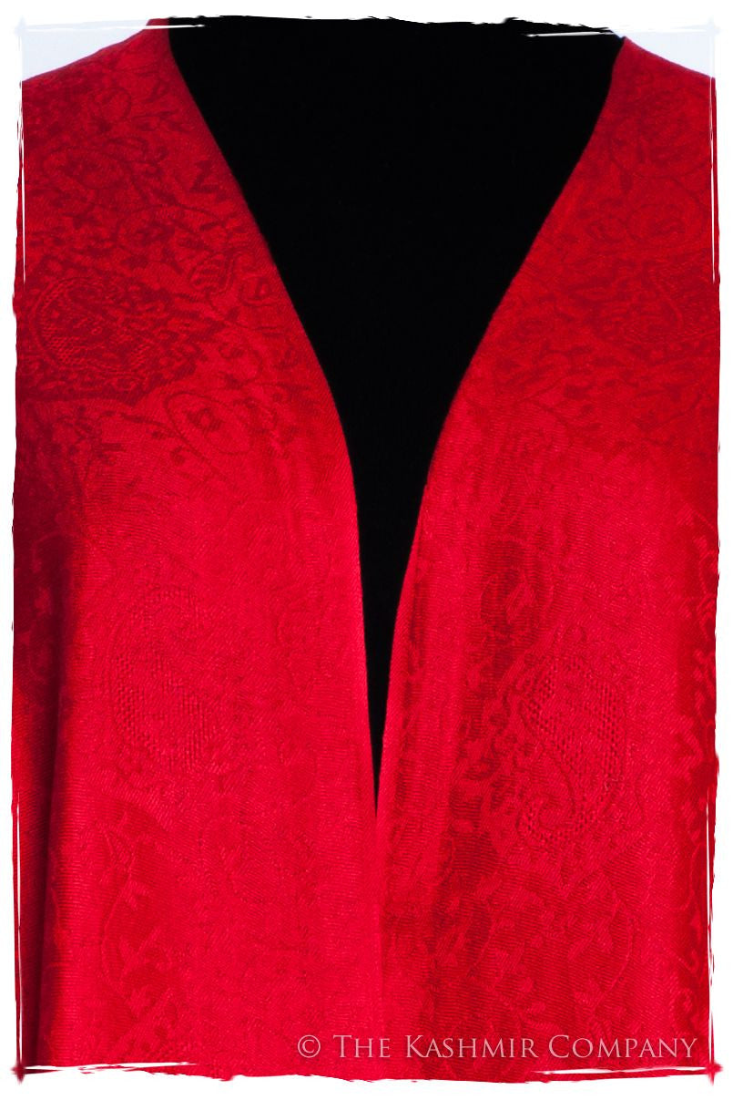 Bittersweet Rouge Jacquard Paisley Silk Scarf / Shawl