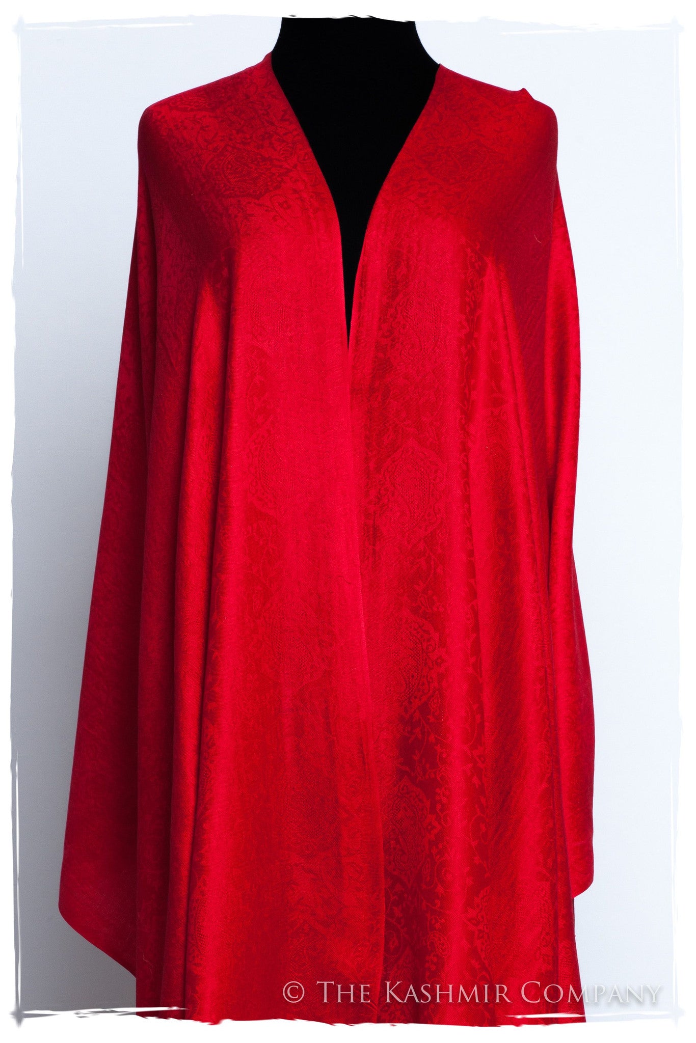 Bittersweet Rouge Jacquard Paisley Silk Scarf / Shawl