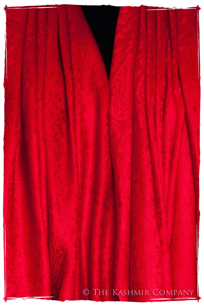 Bittersweet Rouge Jacquard Paisley Silk Scarf / Shawl