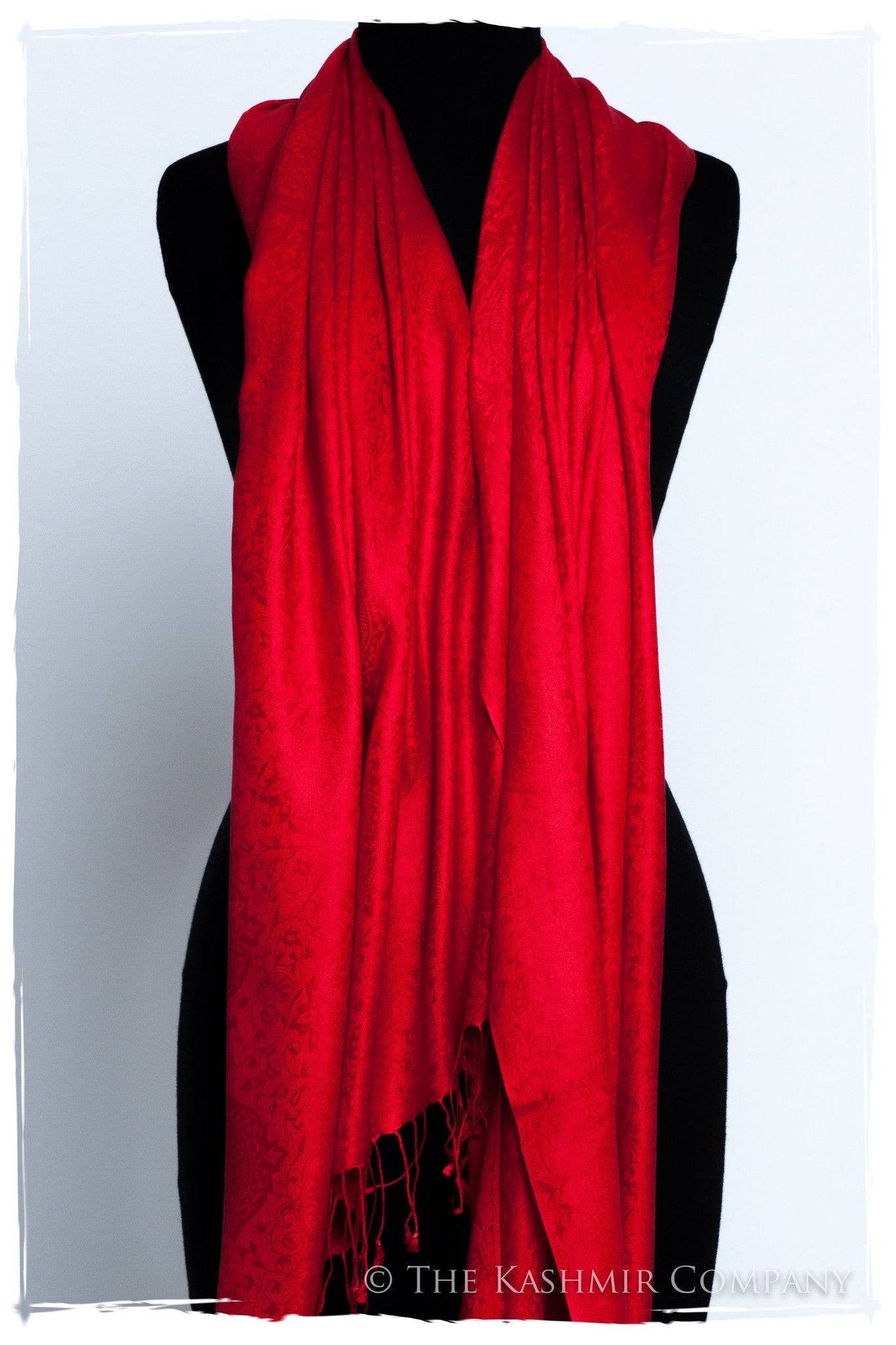 Bittersweet Rouge Jacquard Paisley Silk Scarf / Shawl