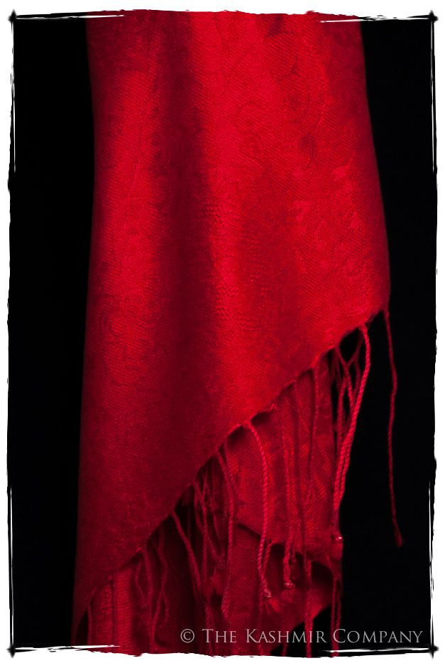 Bittersweet Rouge Jacquard Paisley Silk Scarf / Shawl
