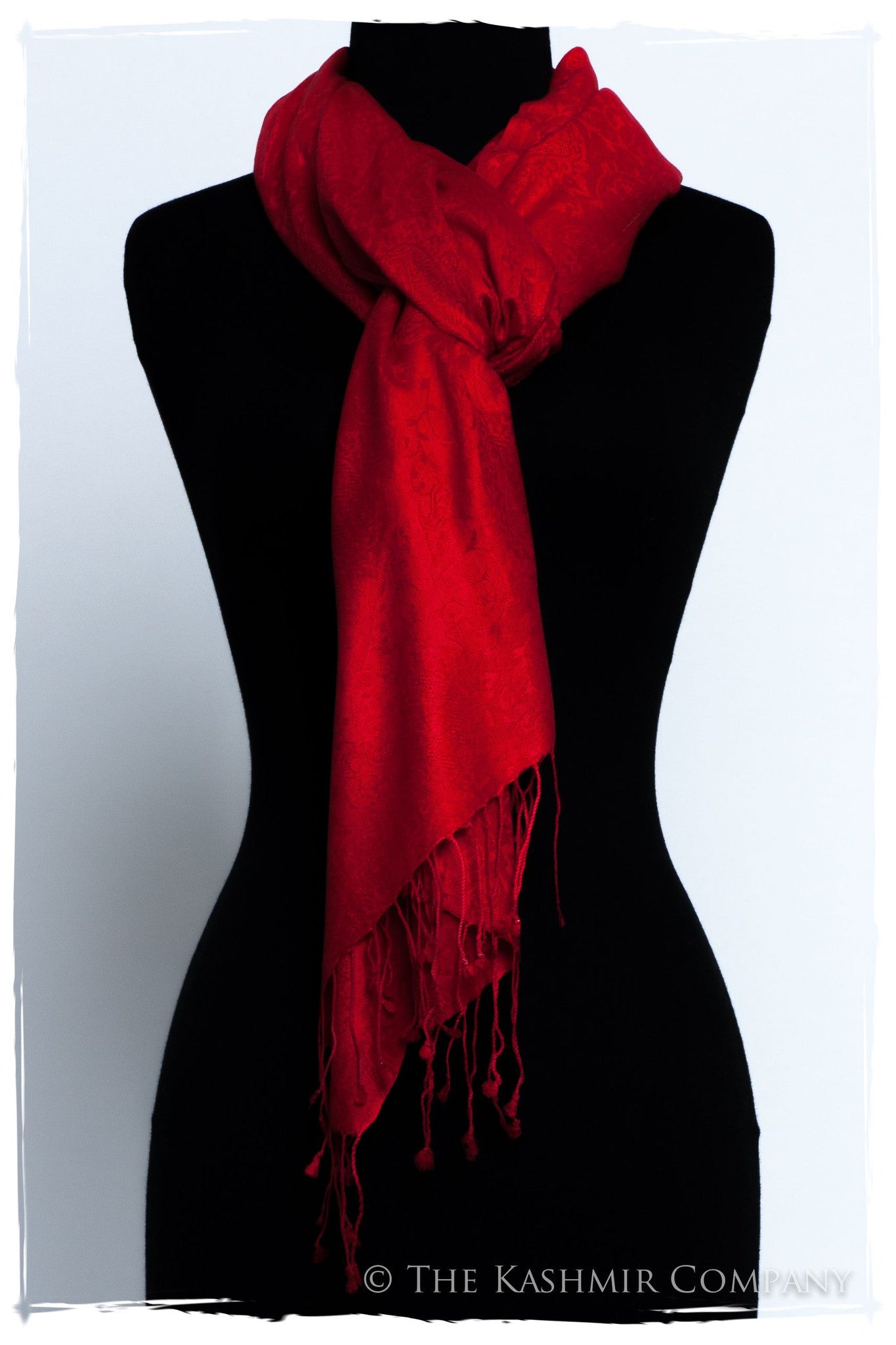 Bittersweet Rouge Jacquard Paisley Silk Scarf / Shawl