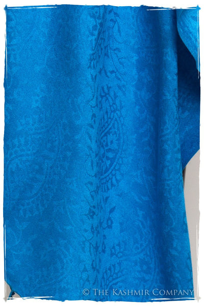 French Blue Royale Paisley Silk Scarf / Shawl