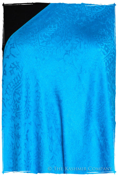 French Blue Royale Paisley Silk Scarf / Shawl
