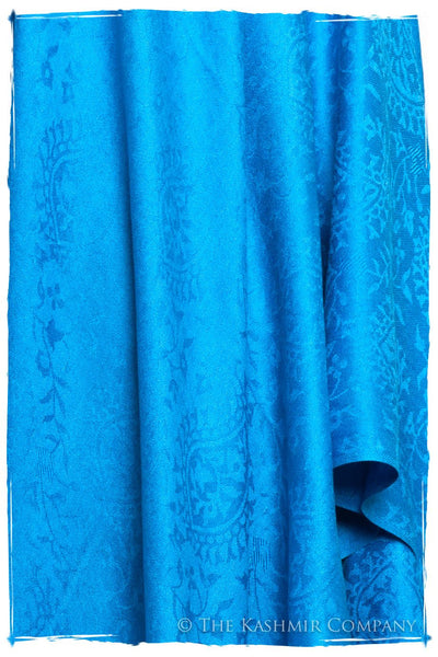 French Blue Royale Paisley Silk Scarf / Shawl