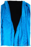 French Blue Jacquard Paisley Silk Scarf / Shawl