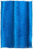 French Blue Jacquard Paisley Silk Scarf / Shawl