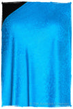 French Blue Jacquard Paisley Silk Scarf / Shawl