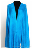 French Blue Jacquard Paisley Silk Scarf / Shawl