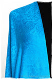 French Blue Jacquard Paisley Silk Scarf / Shawl