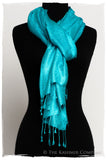 Capri Blue Royale Paisley Silk Scarf / Shawl