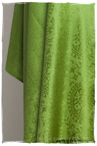 Chartreuse Royale Paisley Silk Scarf / Shawl