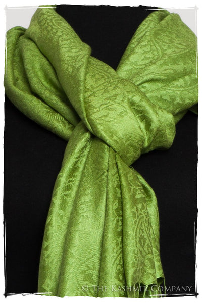 Chartreuse Royale Paisley Silk Scarf / Shawl