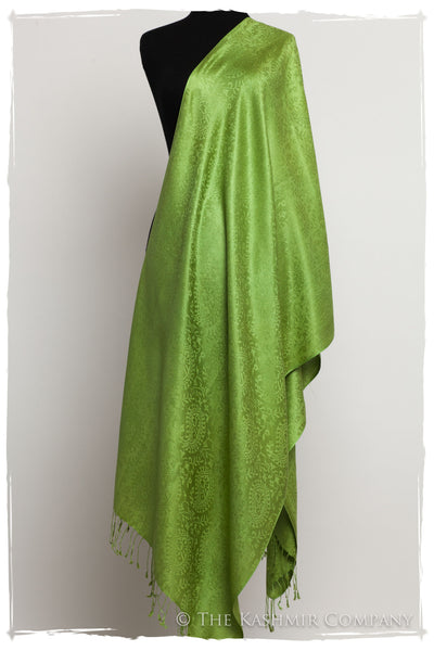 Chartreuse Royale Paisley Silk Scarf / Shawl