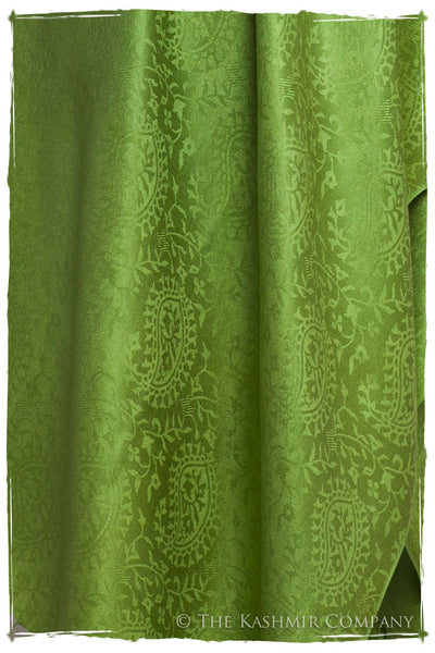 Chartreuse Royale Paisley Silk Scarf / Shawl