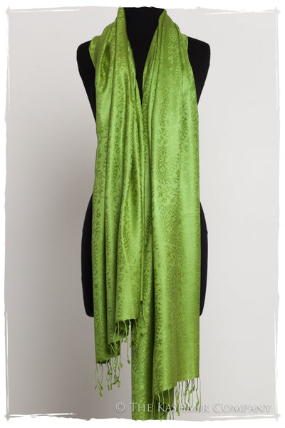 Chartreuse Royale Paisley Silk Scarf / Shawl