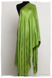 Chartreuse Jacquard Paisley Silk Scarf / Shawl