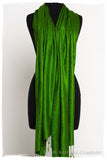 Emerald Jacquard Paisley Silk Scarf / Shawl