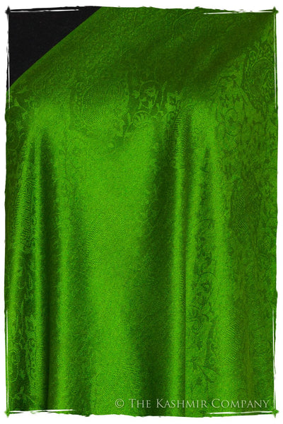 Emerald Jacquard Paisley Silk Scarf / Shawl