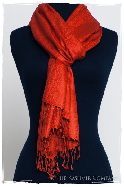 Emberglow Paisley Silk Scarf / Shawl