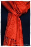 Emberglow Paisley Silk Scarf / Shawl