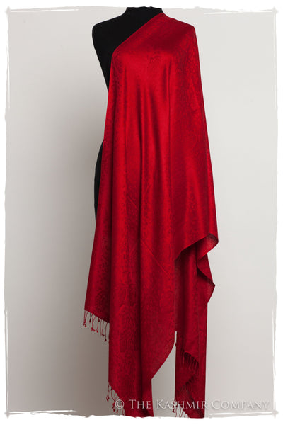 Bordeaux Jacquard Paisley Silk Scarf / Shawl