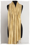Inca Gold Jacquard Paisley Silk Scarf / Shawl