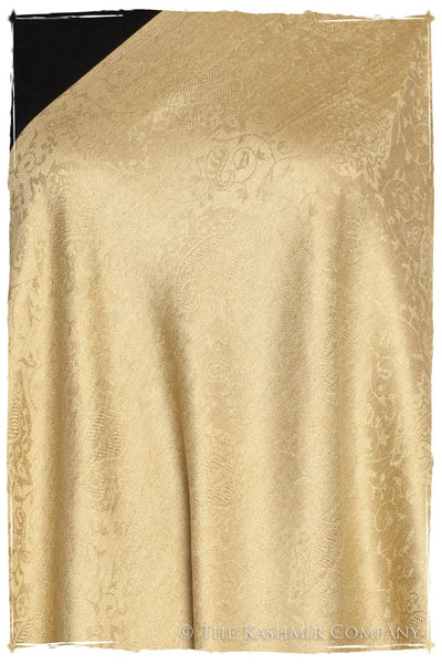 Inca Gold Jacquard Paisley Silk Scarf / Shawl