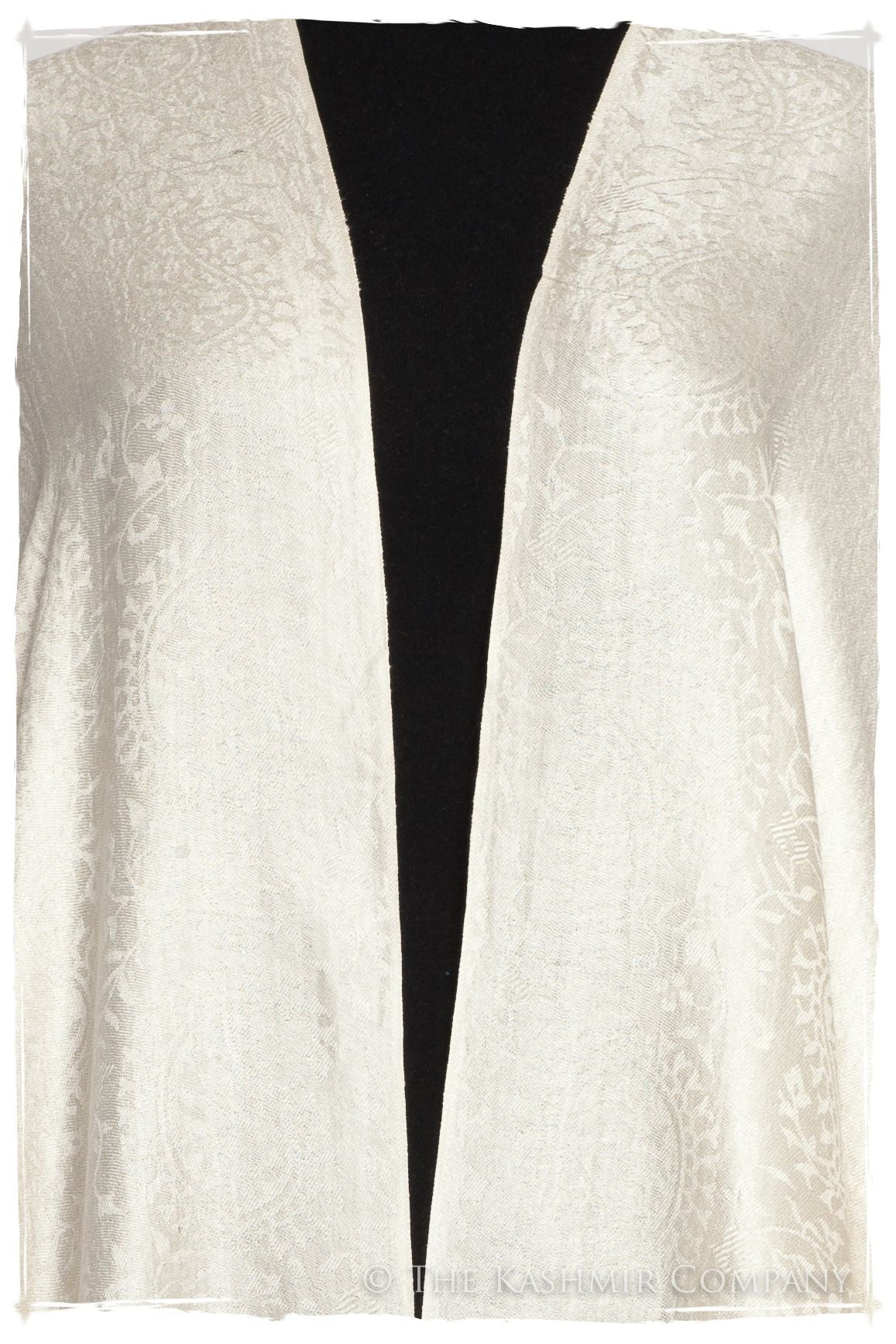 Crème Ivoire Royale Paisley Silk Scarf / Shawl