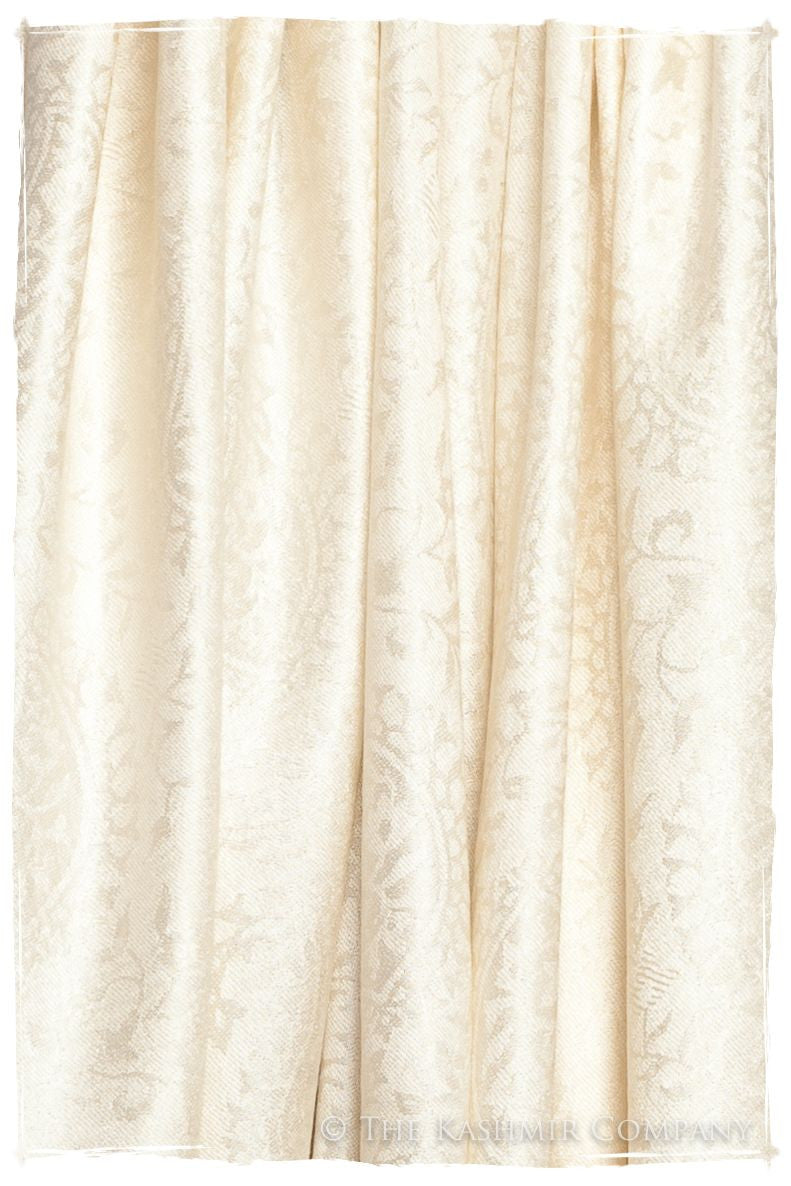 Crème Ivoire Royale Paisley Silk Scarf / Shawl
