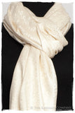 Crème Ivoire Royale Paisley Silk Scarf / Shawl