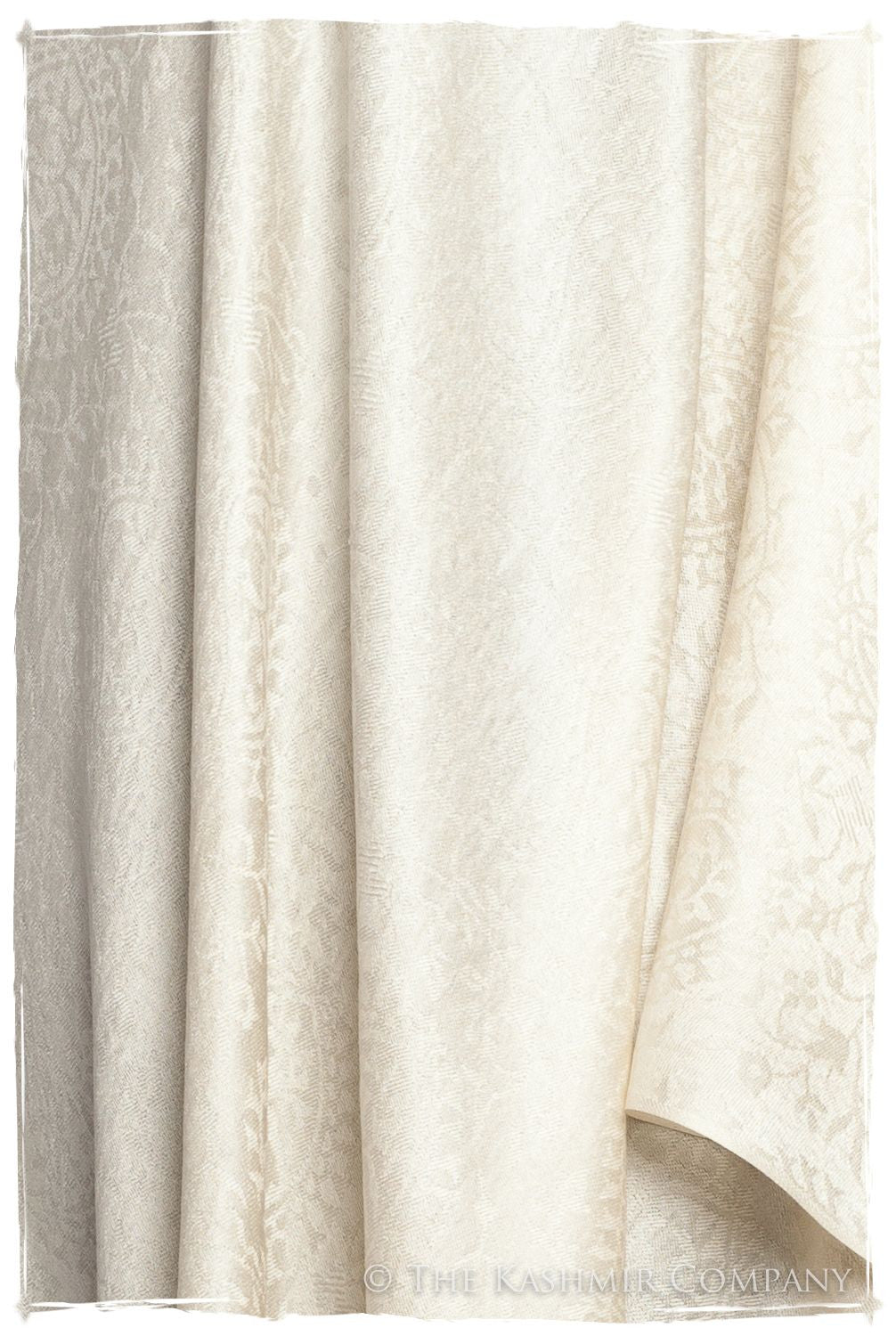 Crème Ivoire Royale Paisley Silk Scarf / Shawl