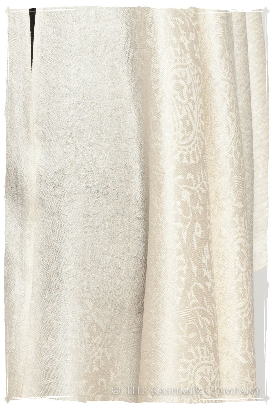 Crème Ivoire Royale Paisley Silk Scarf / Shawl