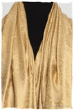 Aztec Gold Jacquard Paisley Silk Scarf / Shawl
