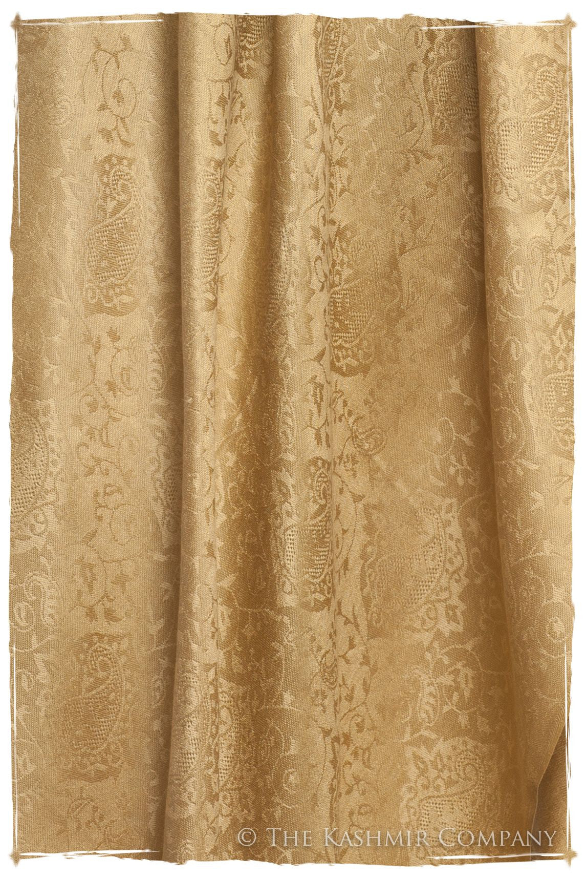 Aztec Gold Jacquard Paisley Silk Scarf / Shawl
