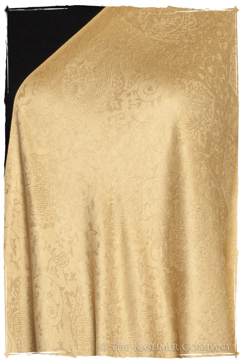 Aztec Gold Jacquard Paisley Silk Scarf / Shawl