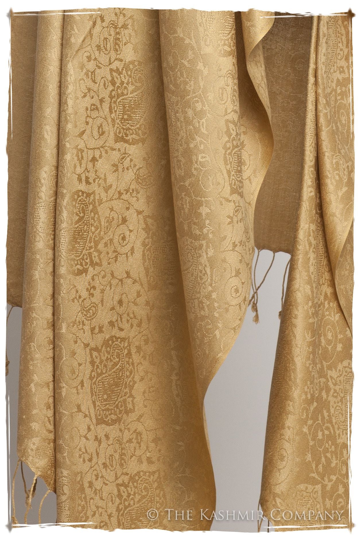 Aztec Gold Jacquard Paisley Silk Scarf / Shawl
