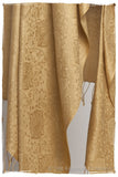 Aztec Gold Jacquard Paisley Silk Scarf / Shawl