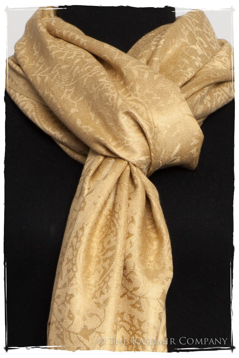 Aztec Gold Royale Paisley Silk Scarf / Shawl