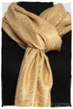 Aztec Gold Royale Paisley Silk Scarf / Shawl