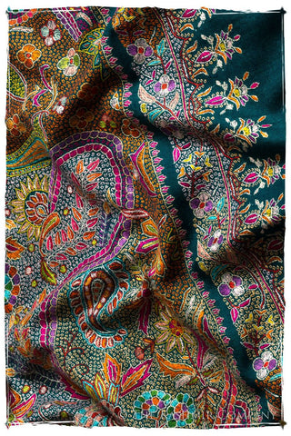 Fleur Tropicale - Grand Pashmina Shawl