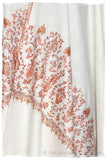 Mughal Ivoire de Jardin Frontière L'amour Soft Cashmere Scarf/Shawl