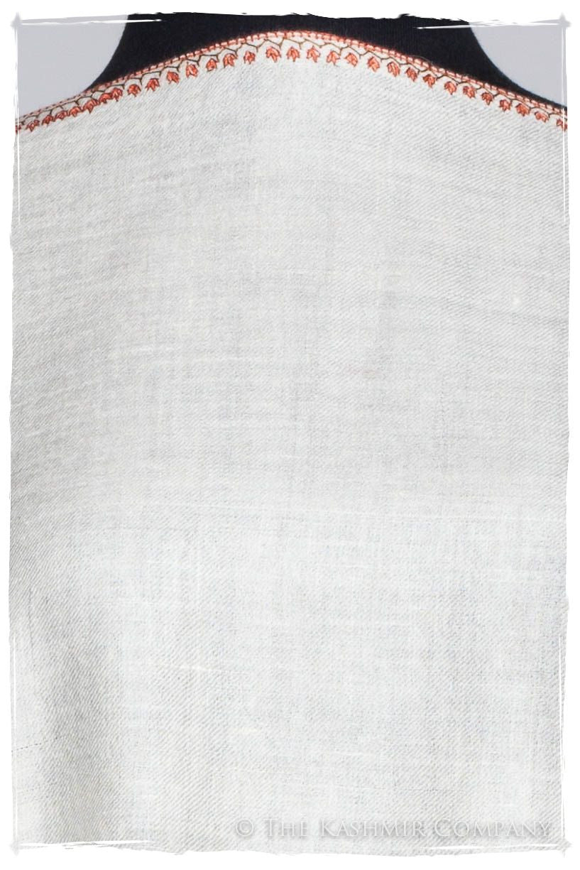 Mughal Ivoire de Jardin Frontière L'amour Soft Cashmere Scarf/Shawl