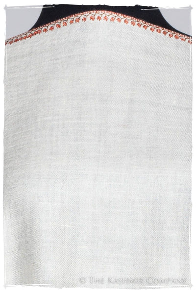 Mughal Ivoire de Jardin Frontière L'amour Soft Cashmere Scarf/Shawl